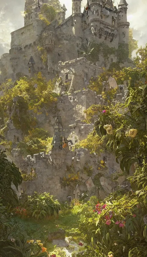 Prompt: castle being sieged by huge army, design on white background, beautiful details, lush foliage, drawn by karl kopinski, john singer sargent, tom bagshaw, norman rockwell, alphonso mucha, lolish, trending on artstation