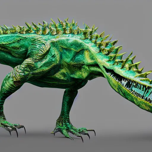 Prompt: a genetically engineered dinosaur, dna, rna, double helix shape, digital art, trending on artstation