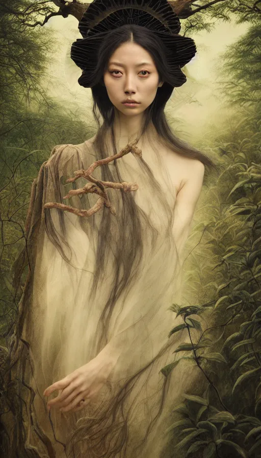 Image similar to wuxia, forest, moonlight, gemma chen, madison beer, angela sarafyan, pinup, intricate beautiful faces, surrealistic painting by agostino arrivabene, vanessa beecroft, anka zhuravleva, mary jane ansell, peter mohbacher, gerald brom