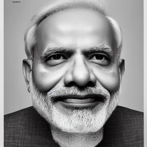 Prompt: a portrait of Narendra Modi by Martin Schoeller, photorealistic, global lighting