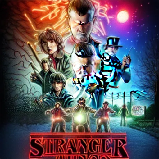 Image similar to futuristic stranger things, 8k ultra hd, hyper detailed