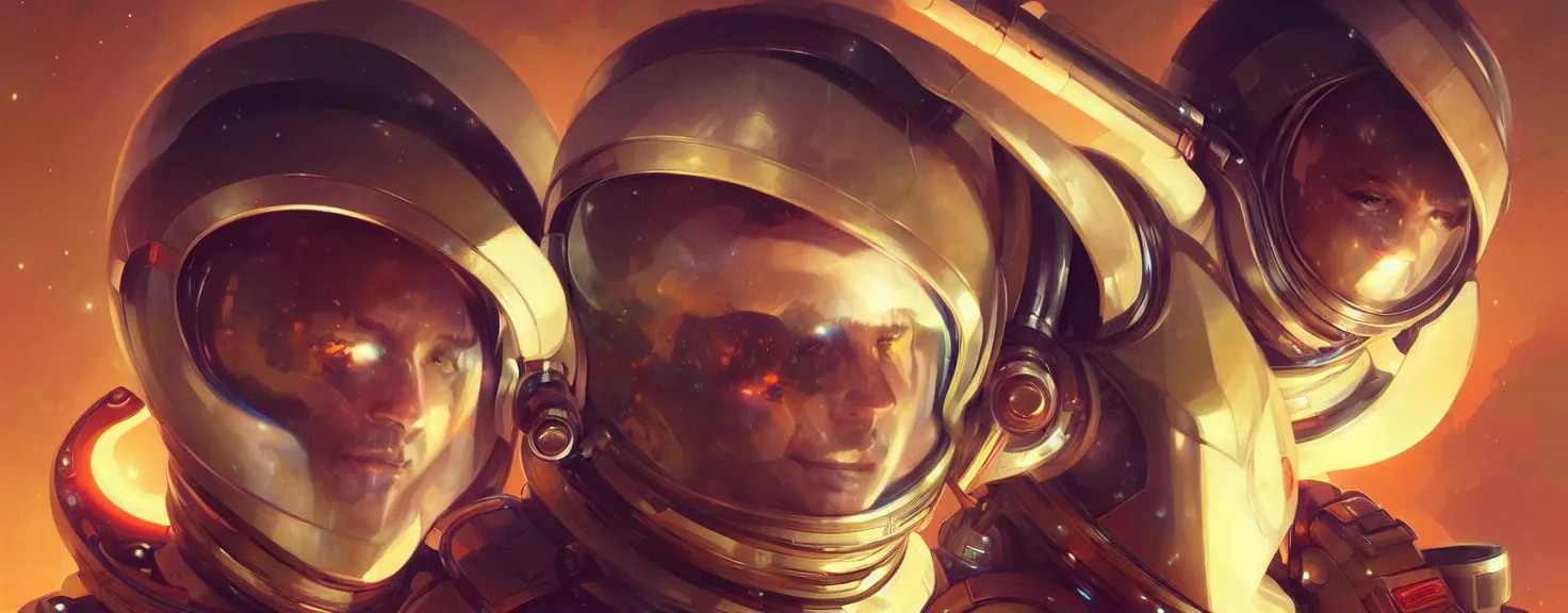 Image similar to Spaceman man futuristic portrait, highly detailed, digital painting, artstation, concept art, smooth, sharp focus, illustration, art by artgerm and greg rutkowski and alphonse mucha