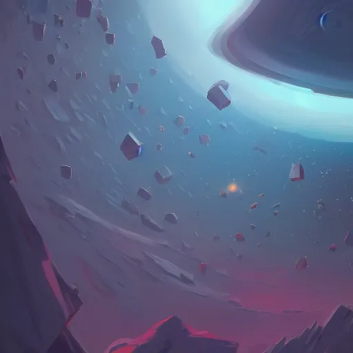 Image similar to the laws of physics break down and there only an infinite present, in which all points in time are equally real. beautiful andreas rocha abstract space illustration trending on artstation