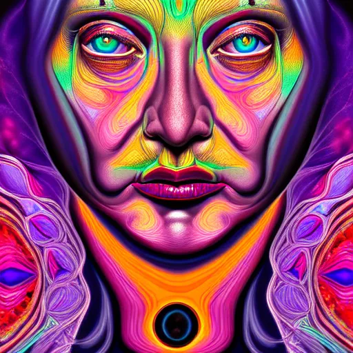 Image similar to an extremely psychedelic portrait of madame blavatsky, surreal, lsd, face, detailed, intricate, elegant, lithe, highly detailed, digital painting, artstation, concept art, smooth, sharp focus, illustration