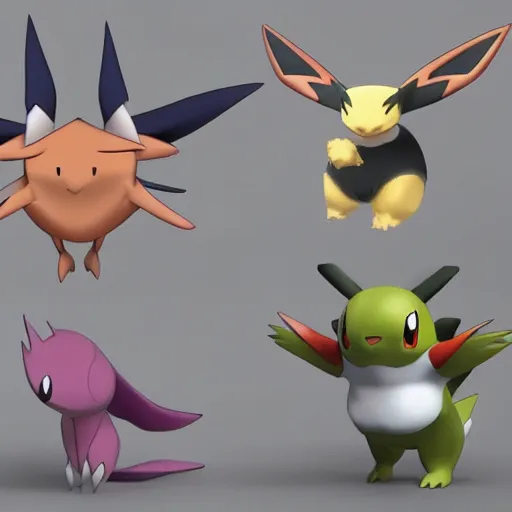 Image similar to pokemon that doesn't exist, 3 d rendered