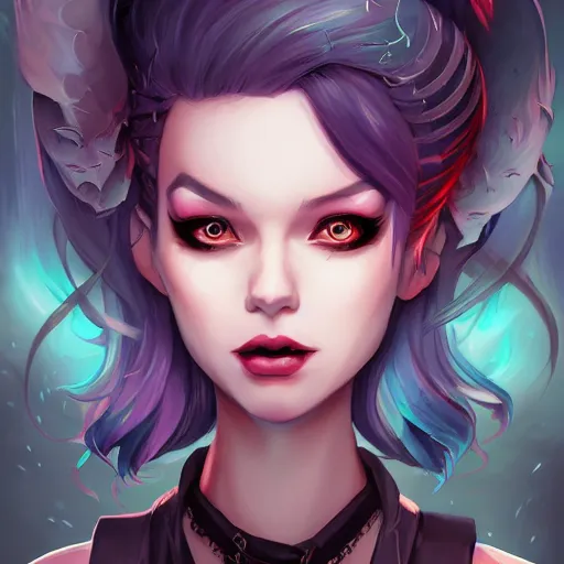 Image similar to a portrait of a beautiful punkrock girl, art by lois van baarle and loish and ross tran and rossdraws and sam yang and samdoesarts and artgerm, digital art, highly detailed, intricate, sharp focus, Trending on Artstation HQ, deviantart, unreal engine 5, 4K UHD image