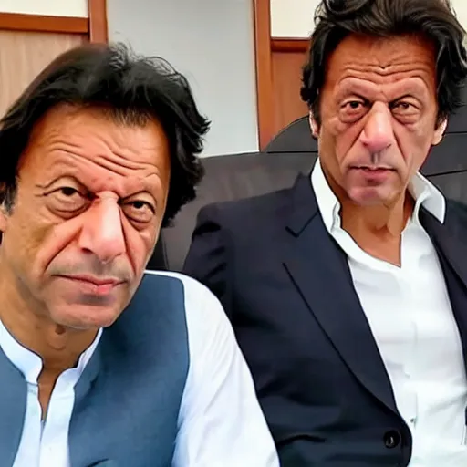 Prompt: Imran Khan showing middle finger