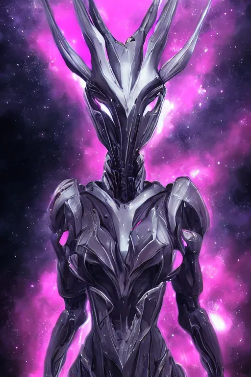 Prompt: bust shot, hyperdetailed realistic elegant beautiful stunning giant robot mecha hot female goddess dragon, sharp spines, sharp metal ears, smooth purple eyes, smooth fuschia skin, smooth silver armor, nebula size, space, epic proportions, epic scale, warframe fanart, macro giantess, furry art, dragon art, goddess art, giantess art, furaffinity, octane