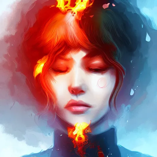 Prompt: you're the fire inside, digital art, artstation