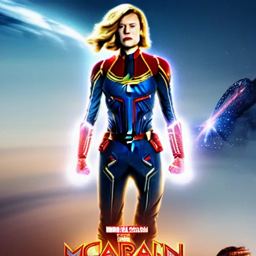 Image similar to Lea Seydoux as Captain Marvel, movie still, 4k Bluray screen