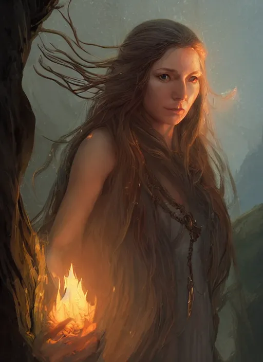 Prompt: a digital painting of hobbit sorceress, D&D, by netter, beautiful, gorgeous, long hair, style from greg rutkowski, beautiful eyes, full frame, oil painting, featured on artstation, concept art, smooth, sharp focus, illustration, very detailed, ambient lighting, unreal engine render, concept art by Atey Ghailan, by Loish, by Bryan Lee O'Malley