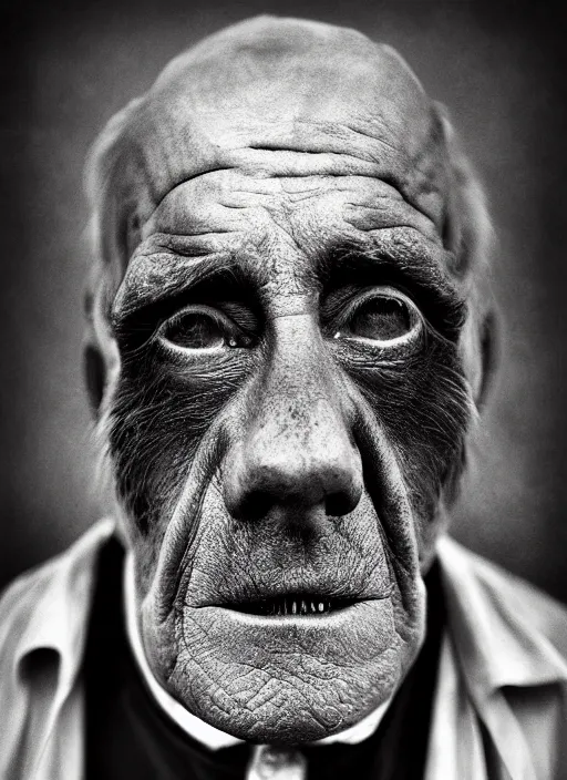 Image similar to handsome anthropomorphic mangle by lee jeffries, gelatin silver process