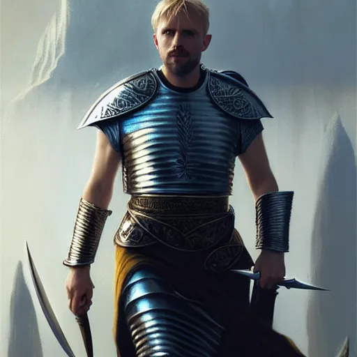 Image similar to attractive king arthur pendragon | | sunny, dreamlike art, realistic shaded, fine details, 4 k realistic, cryengine, realistic shaded lighting poster by greg rutkowski, magali villeneuve, artgerm, jeremy lipkin and michael garmash and rob rey