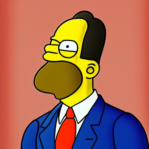 Prompt: President Homer Simpson, official White House Portrait.