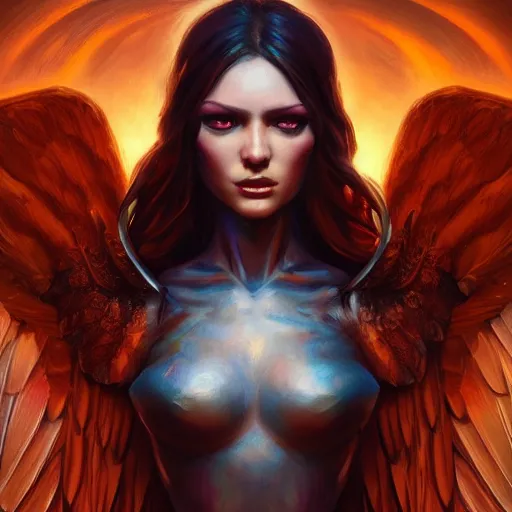 Image similar to angel with wings, mid-shot, fantasy, medieval, vivid colors, elegant, concept art, sharp focus, beautiful face, digital art, Hyper-realistic, 4K, Unreal Engine, Highly Detailed, HD, Dramatic Lighting by Brom, trending on Artstation