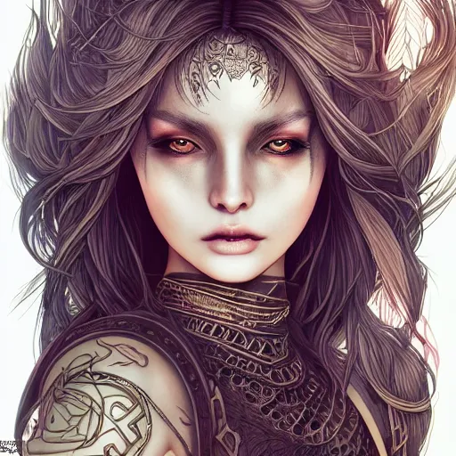 Image similar to the portrait of a dark and beautiful sorceress, fantasy type modern crop top, gorgeous, young girl, ultra fine hyperdetailed illustration by kim jung ji, intricate linework, bright colours, octopath traveler, final fantasy, unreal engine 5 highly rendered, detailed, 8 k