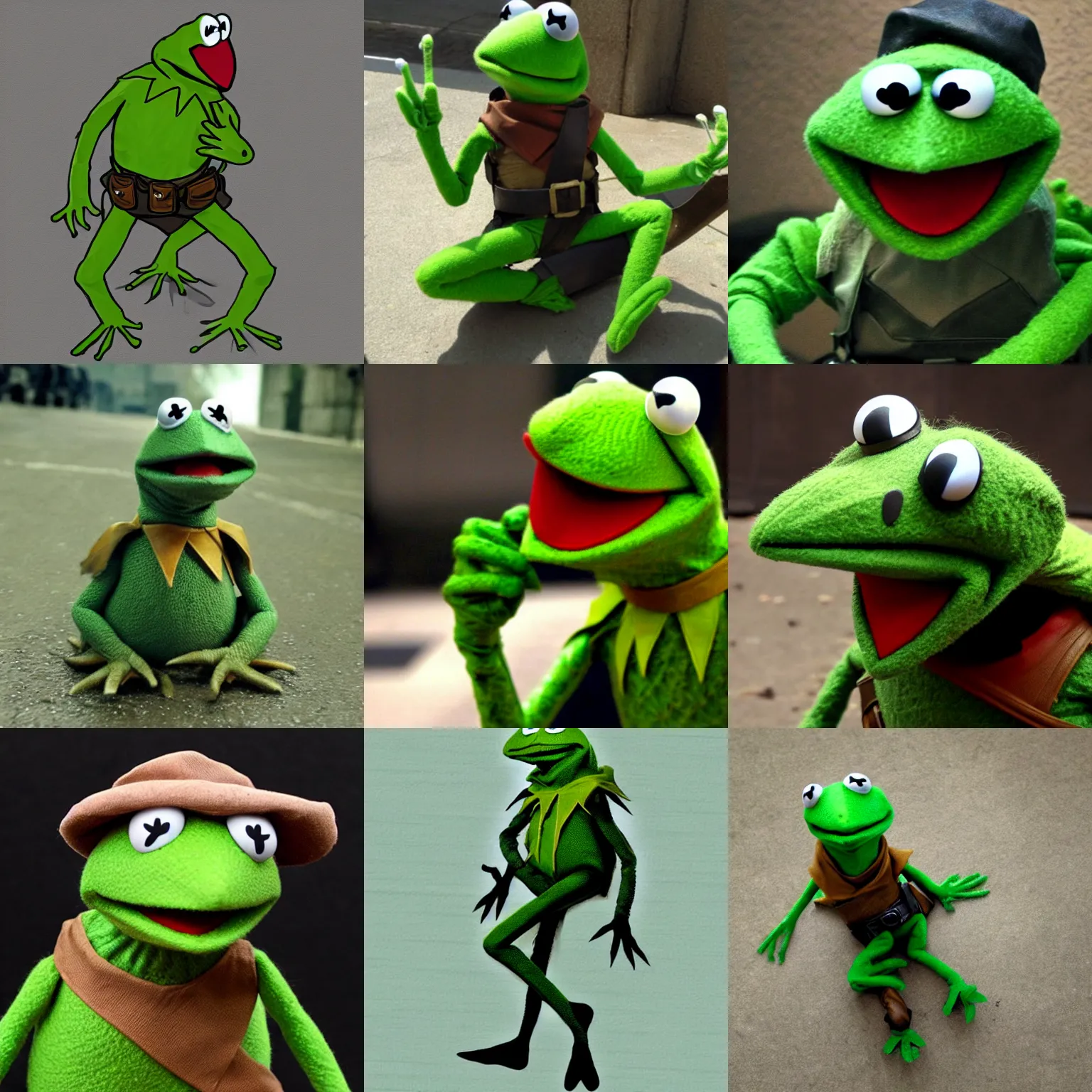 Prompt: Kermit the frog as Big Boss from Metal Gear Solid 3