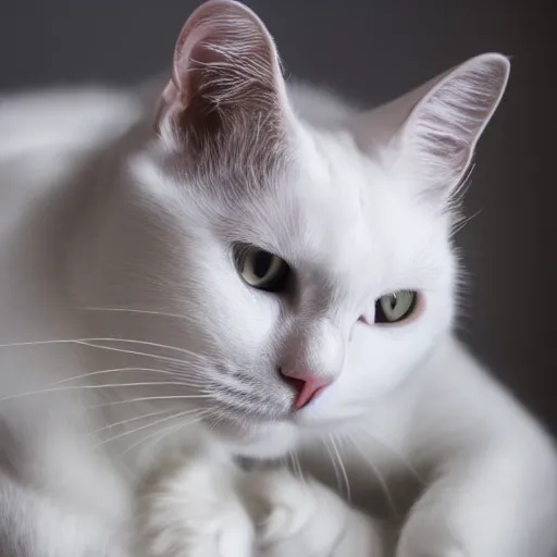 Image similar to a white cat with a hat on its head, a stock photo by Miao Fu, shutterstock contest winner, rasquache, stock photo, stylish, white background