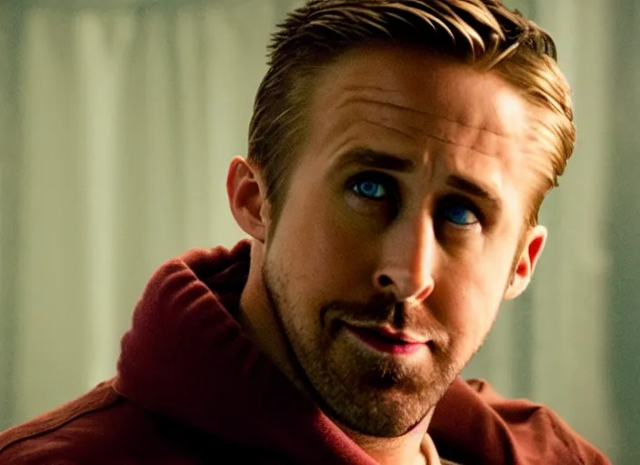 Prompt: ryan gosling in a still from animated horror movie, animated movie shot, extremly high quality, uhd, 4 k, cinematic lighting
