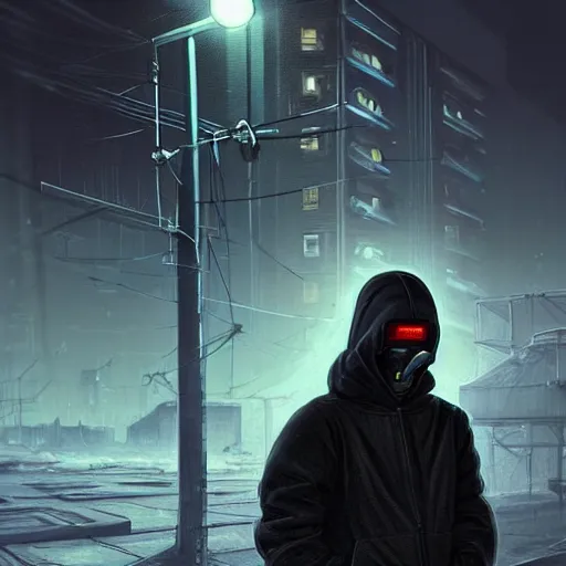 Prompt: A portrait of a cyberpunk teen gopnik on the street of a Soviet slum on the Moon, under a black sky, blinding lights, Neo Norilsk, sci-fi, fantasy, intricate, very very beautiful, elegant, highly detailed, digital painting, artstation, concept art, smooth, sharp focus, illustration, art by artgerm and greg rutkowski and alphonse mucha