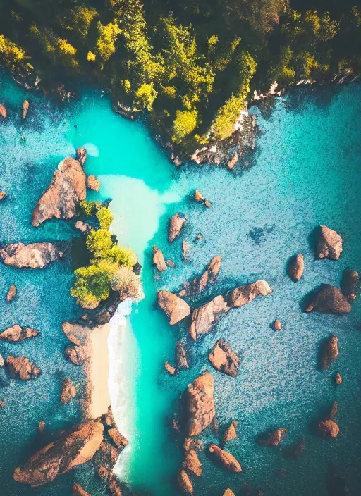 Image similar to nature landscape, aerial view, drone photography, cinematic, mountains and ocean