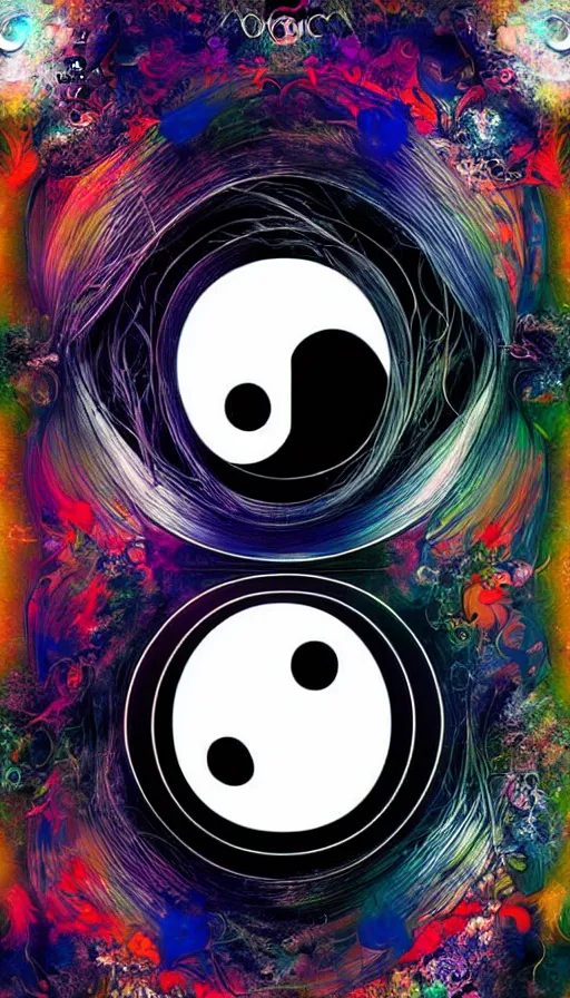 Image similar to Abstract representation of ying Yang concept, by Android jones,