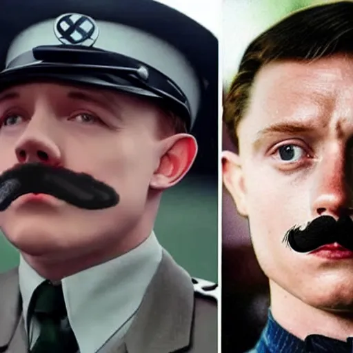 Image similar to tom holland as adolf hitler with short mustache