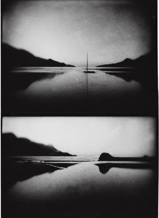 Image similar to impossible, black and white photograph