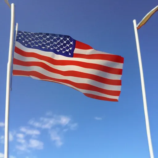 Prompt: beautiful photograph of a flag representing burgers waving in the wind