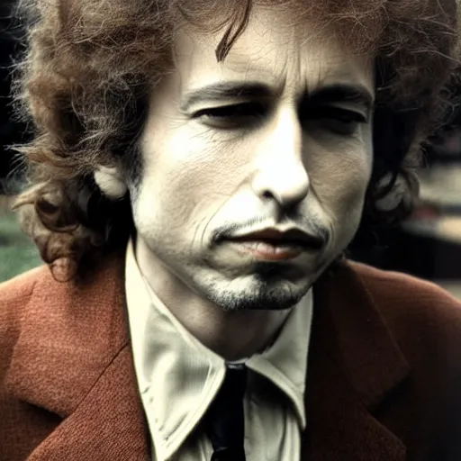 Prompt: a 1 9 7 0 s photograph portrait of bob dylan while wearing a brown suit, 1 9 7 0 s, 7 0 s, realistic, hyperrealistic, 8 k resolution, hd quality, very detailed, highly detailed, intricate details, real life, real world, trending on artstation, 7 0 s photo