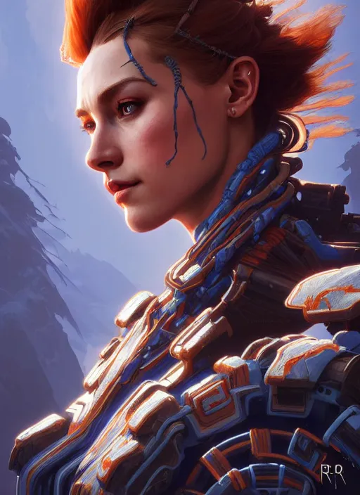 Image similar to symmetry!! portrait of machine from horizon zero dawn, intricate, elegant, highly detailed, digital painting, artstation, concept art, smooth, sharp focus, illustration, art by artgerm and greg rutkowski and alphonse mucha, 8 k