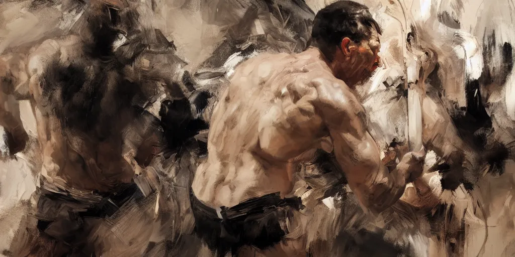 Prompt: highly detailed photography of a strong men hammering, sharp focus, dramatic scene, dynamic lighting, elegant, harmony, masterpiece, by jenny saville, by ben aronson, by james jean, by craig mullins, by jeremy mann, by lucian freud, high quality