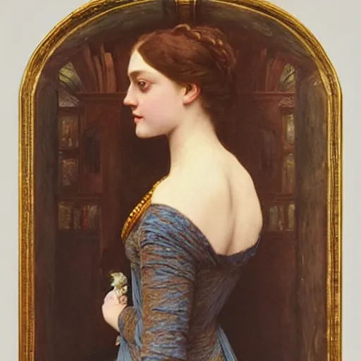 Image similar to portrait en buste of amanda seyfried in an edwardian dress by frederic william burton and frederic leighton, abundantly detailed, perfectly detailed eyes