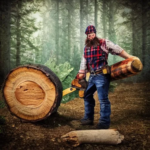 Prompt: Lumberjack Fantasies photo-realistic, highly detailed, sharp focus