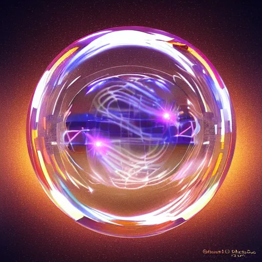 Image similar to psychonautist in a crystal sphere, digital painting, award winning, volumetric lighting