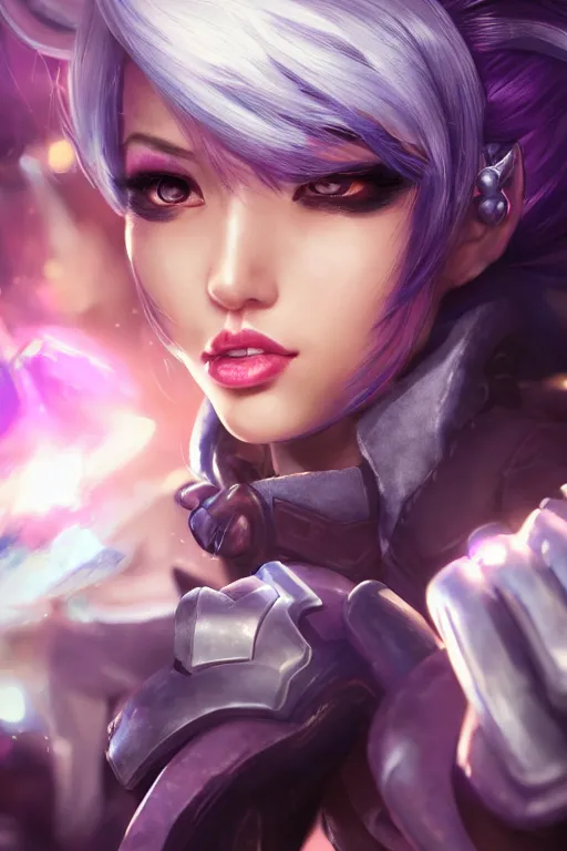 Prompt: portrait art of vi from league of legends, 8 k ultra realistic, digital art, character portrait, highly detailed, trending on artstation, lens flare, atmosphere, hyper realistic, cinematic lightning, sharp focus, unreal engine 5, extreme details perfect face, pretty face, fine - face, illustration, 8 k, ultra texture, masterpiece