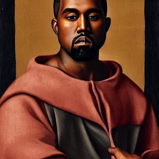 Image similar to A Renaissance portrait painting of Kanye West