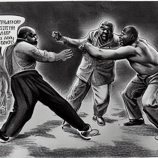 Image similar to fight between black person and lenin