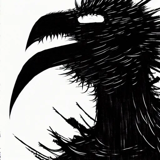 Image similar to Big Bird looking sinister, by Tsutomu Nihei, highly detailed