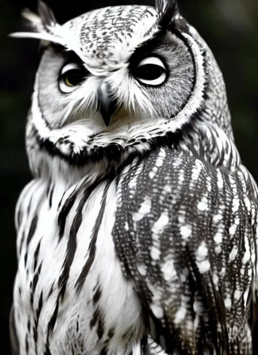 Prompt: an owl that looks like Winston Churchill