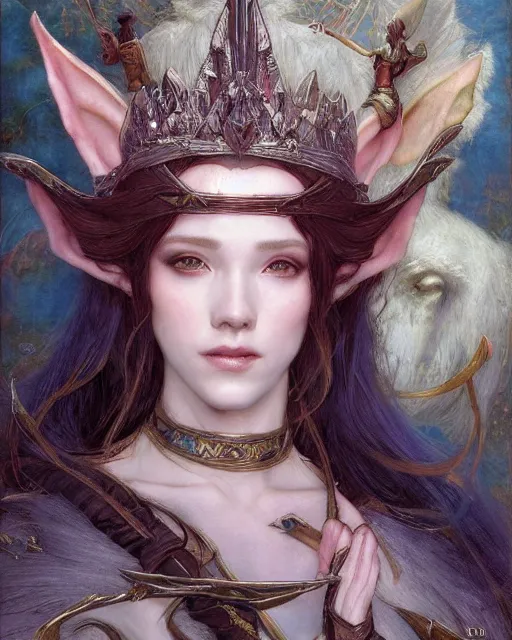 Image similar to a beautiful elf queen by Edgar Maxence and Ross Tran and Michael Whelan