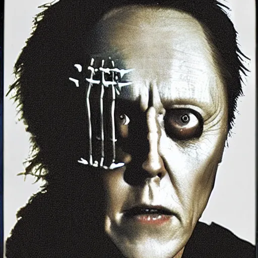 Image similar to Christopher walken as pinhead from Hellraiser,