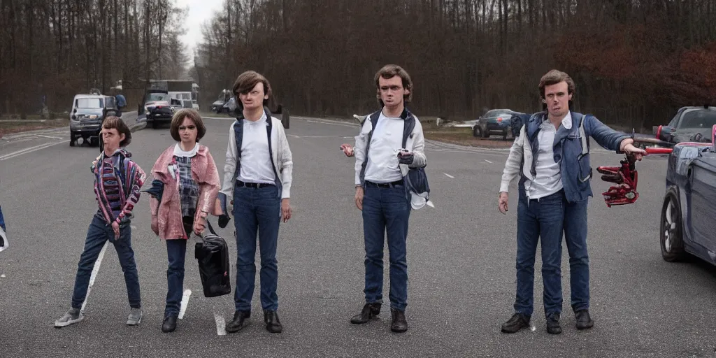 Prompt: macron in Stranger Things