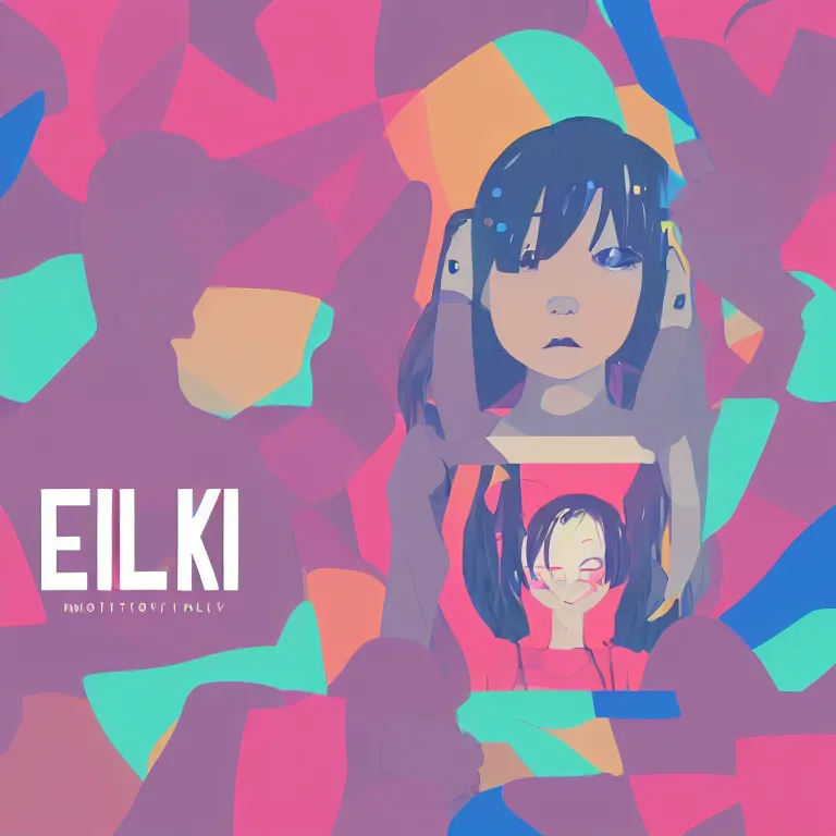 Prompt: material design minimalist logo for an online store that sells art by elokitty. cute cyberpunk kawaii aesthetic. vector art illustration, girl, 📸, 🎨, made with illustrator, trending on artstation hq, deviantart, vibrant colors, digital art, logotype, 8 k post - processing, smooth, clear lines, sharp focus, winning award masterpiece