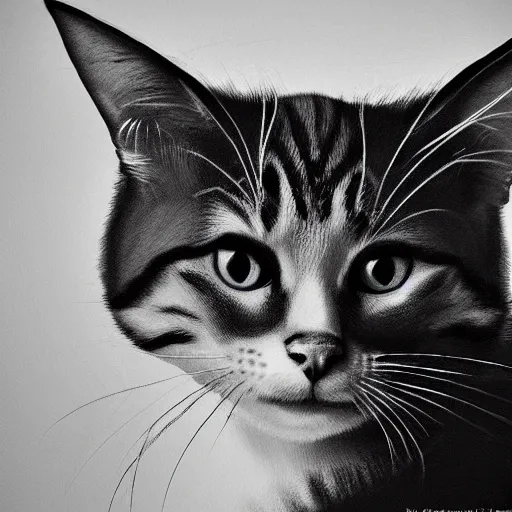 Image similar to portrait of a cat, trending on artstation, by wayne mcloughlin, backlighting