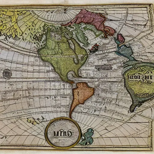 Image similar to 1 6 th century map of a portuguese empire on the planet of mars, old, colonization, age of discoveries