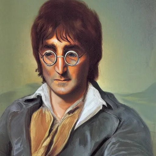 Image similar to romantic era portrait of john lennon