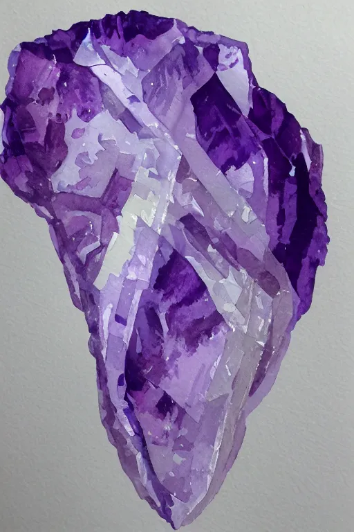 Image similar to hyperdetailed amethyst, watercolor