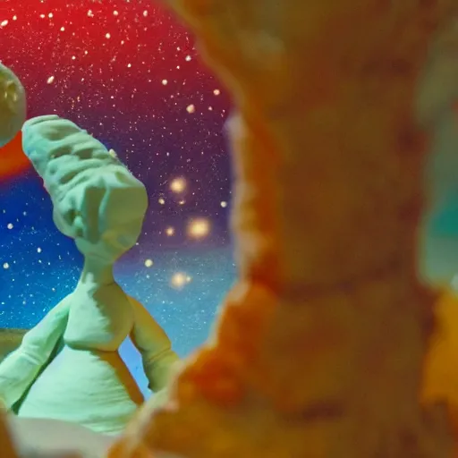 Prompt: Liminal space in outer space, claymation