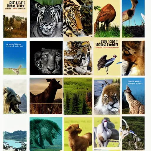 Image similar to Magazine collage creating a beautiful scene of the animal kingdom